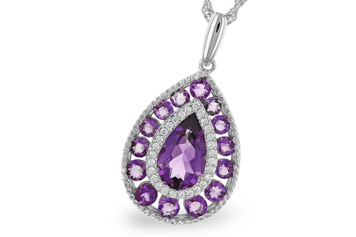 Amethyst Necklace in white gold