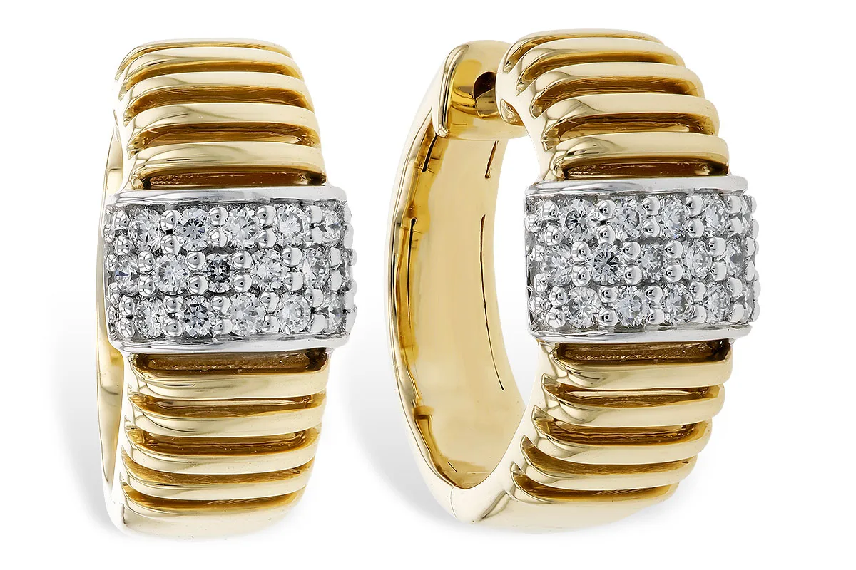 Diamond Earrings in yellow & white
