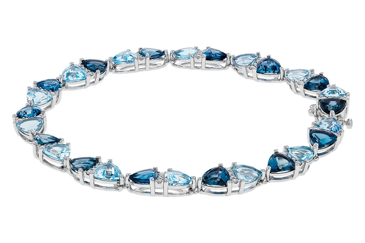 Blue Topaz Bracelet in white gold