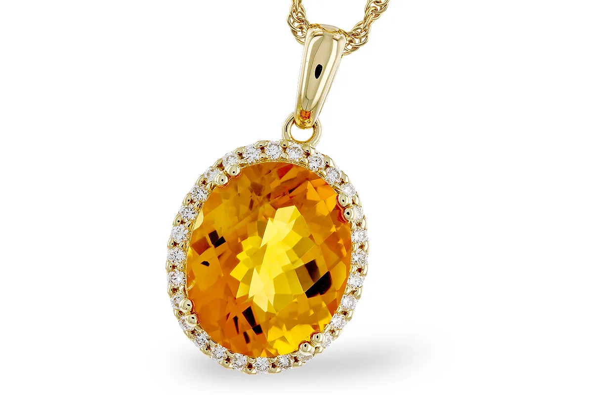 Citrine Necklace in yellow gold