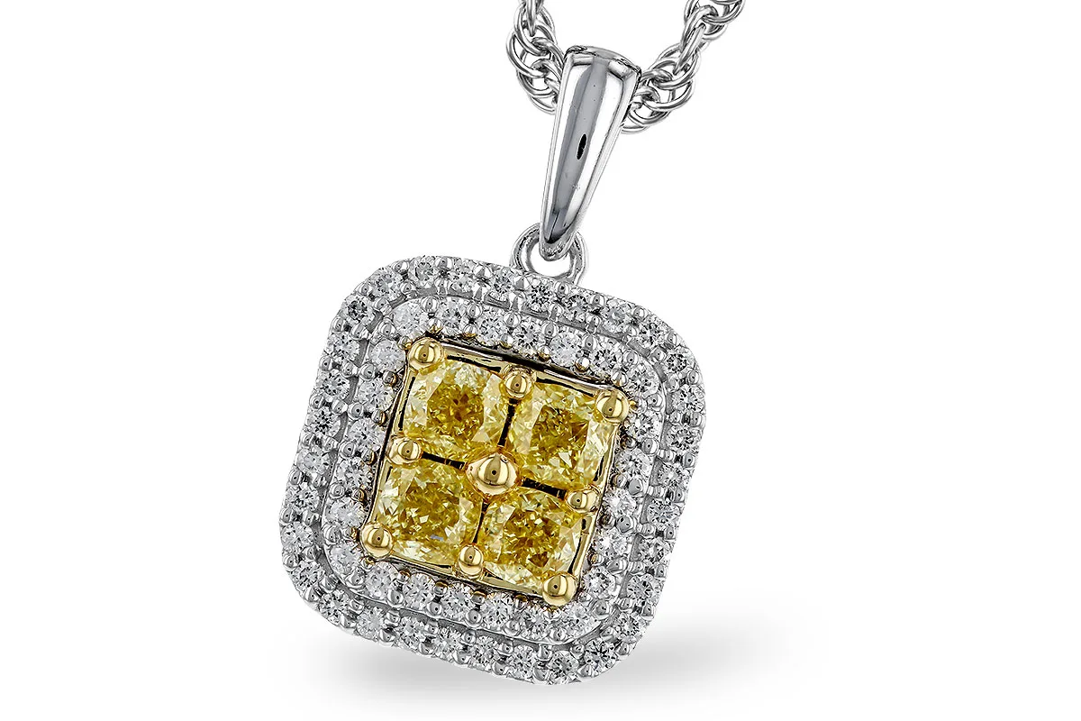 Diamond Fancy Necklace in yellow & white