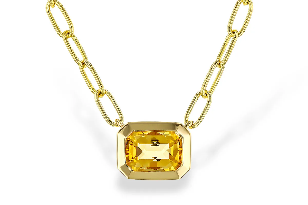 Citrine Necklace in yellow gold