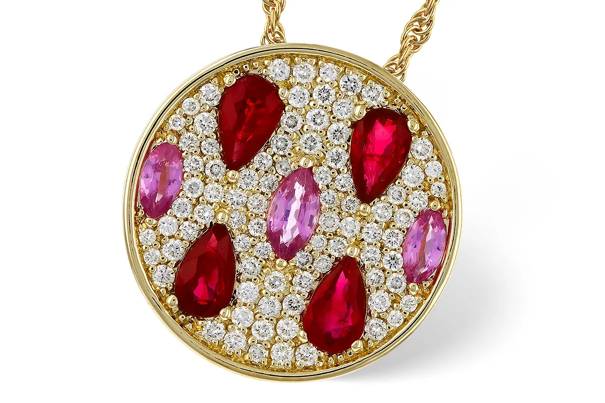 Precious Gemstone Necklace in yellow gold