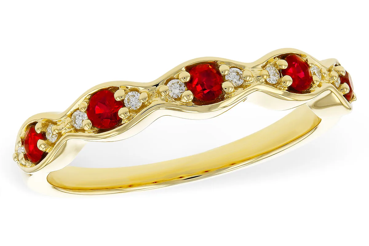 Ruby Wedding Band in yellow gold