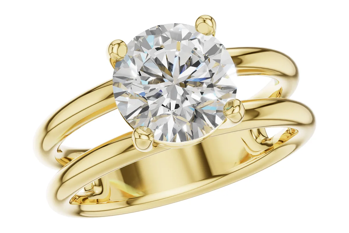 Diamond Semi-Mount Engagement Ring in yellow gold