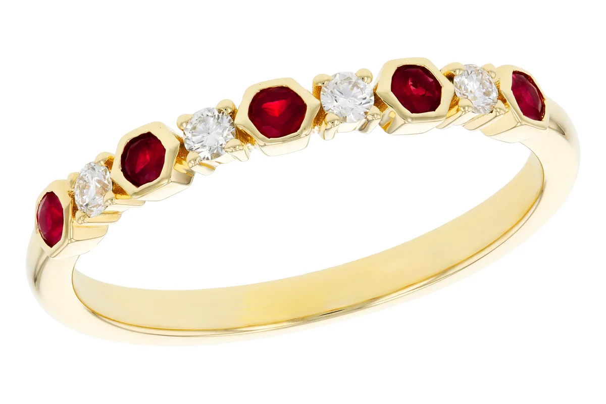 Ruby Wedding Band in yellow gold