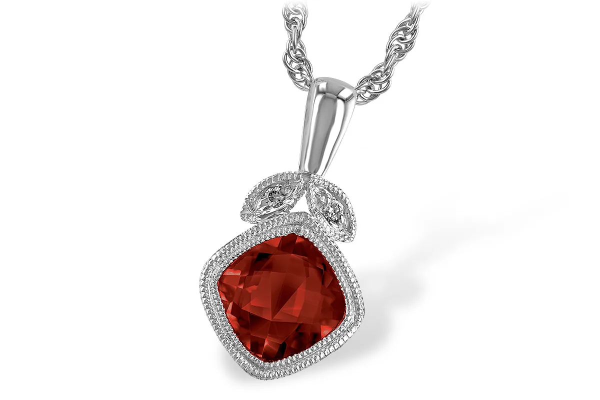 Garnet Necklace in white gold