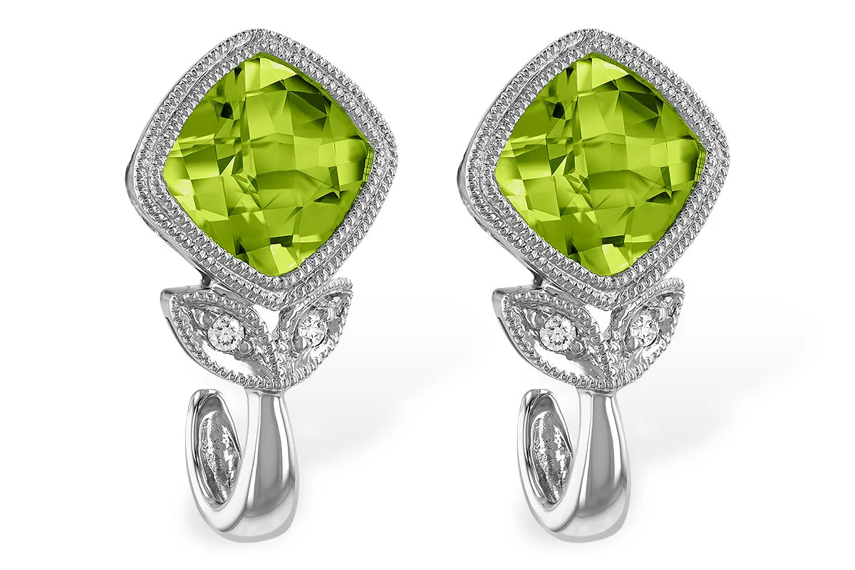 Peridot Earrings in white gold