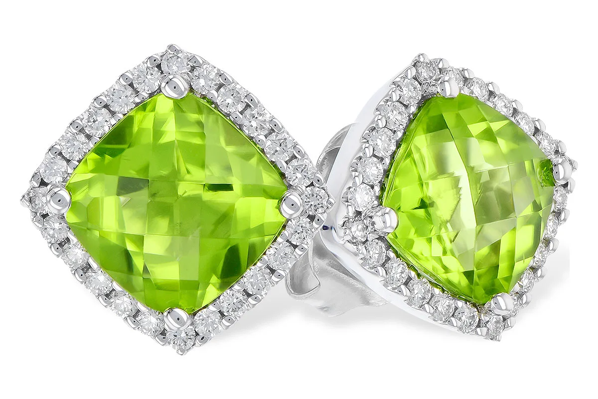 Peridot Earrings in white gold