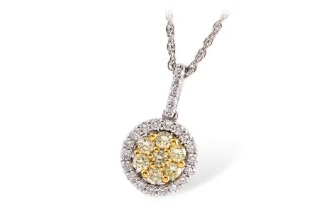 Yellow Diamond Necklace in two-tone (reversed)