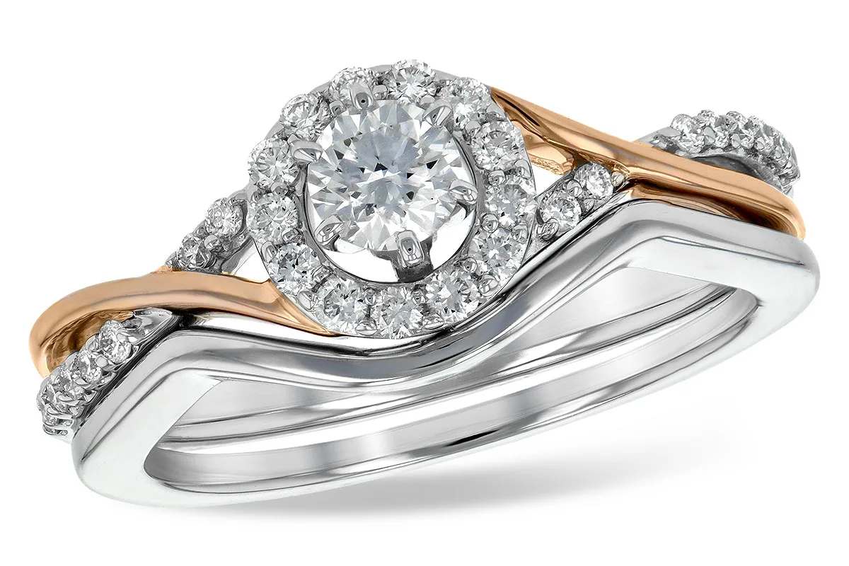 Diamond Wedding Set in two-tone (reversed)