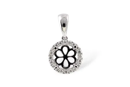 Diamond Semi-Mount Pendant in white gold