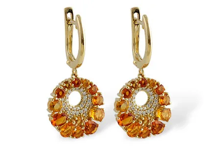 Citrine Earrings in yellow gold