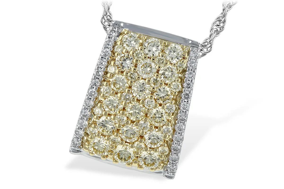 Yellow Diamond Necklace in two-tone (reversed)