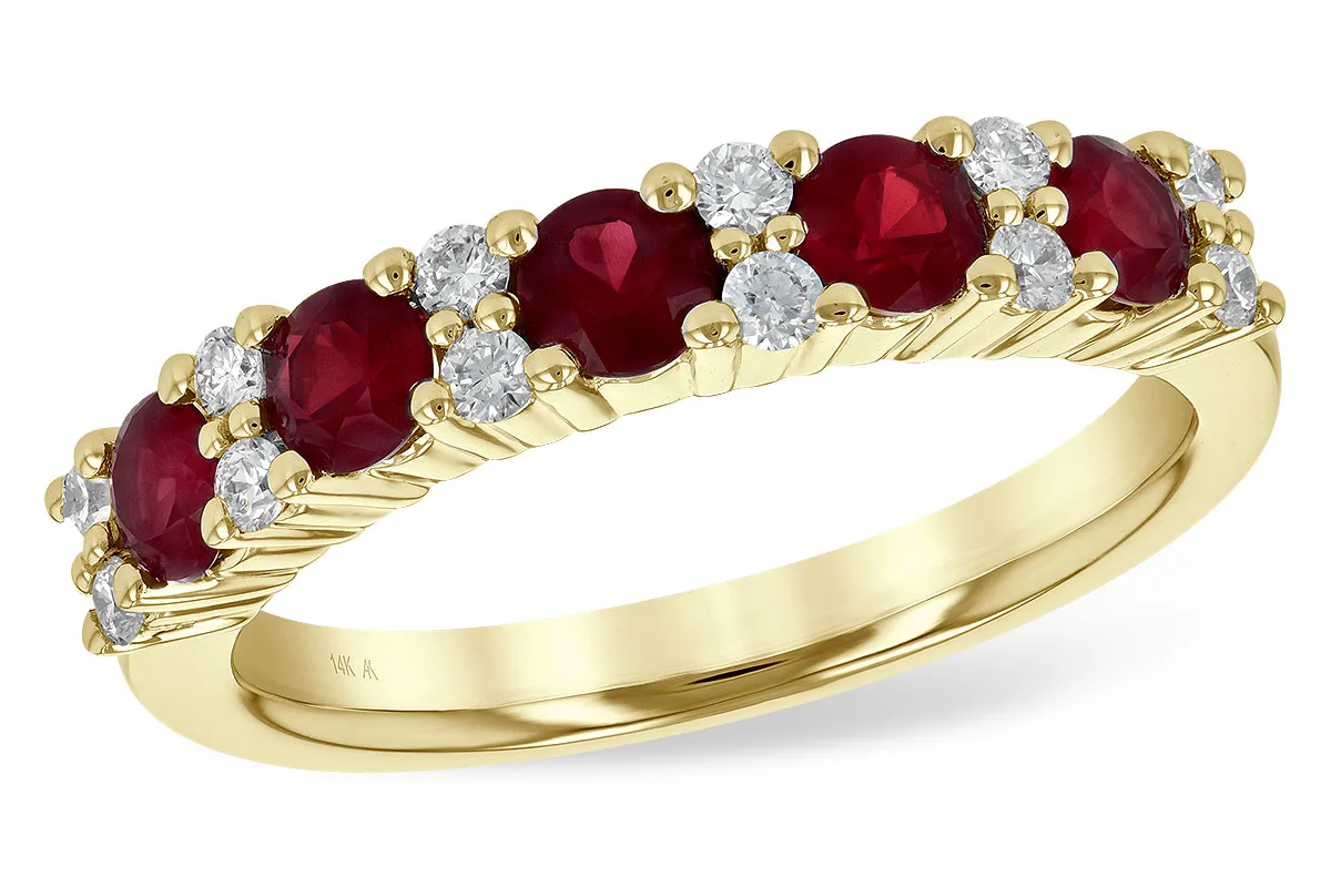 Ruby Wedding Band in yellow gold