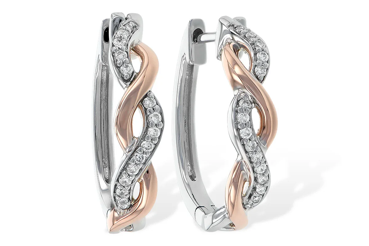 Diamond Earrings in two-tone (reversed)