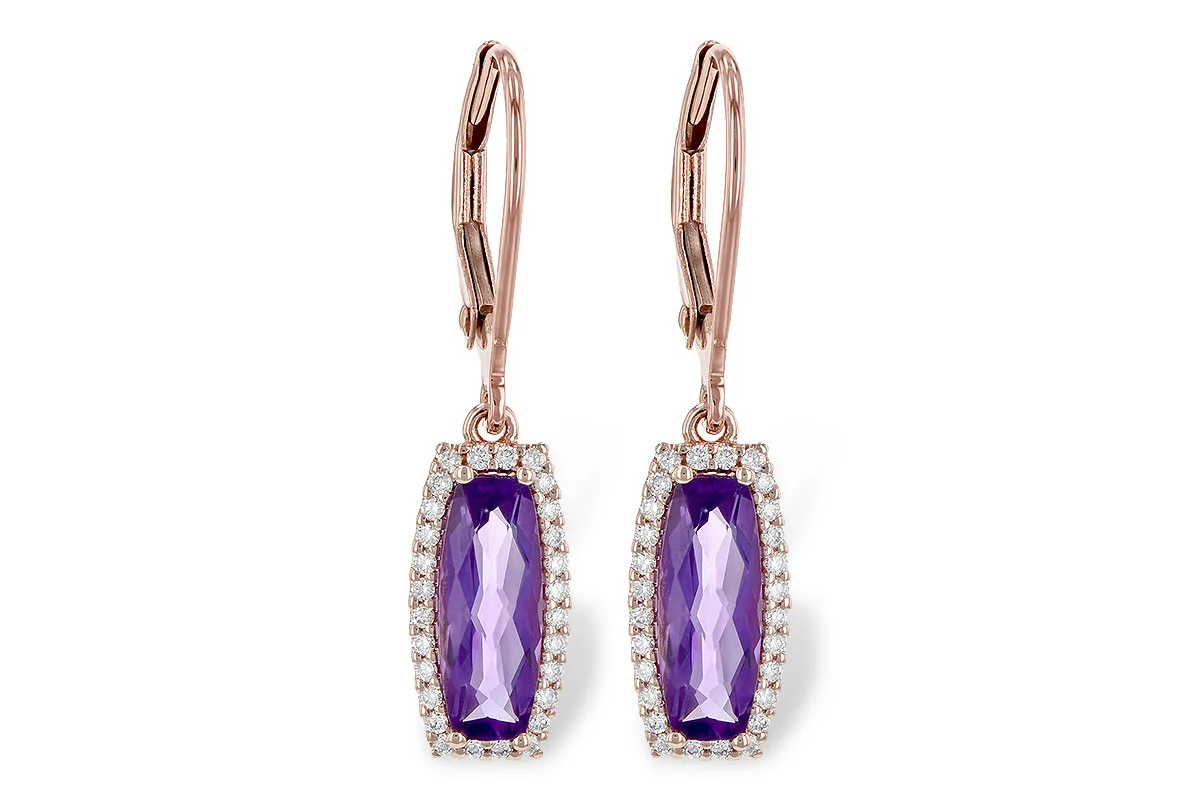 Amethyst Earrings in rose gold