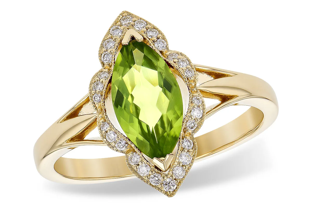 Peridot Ring in yellow gold