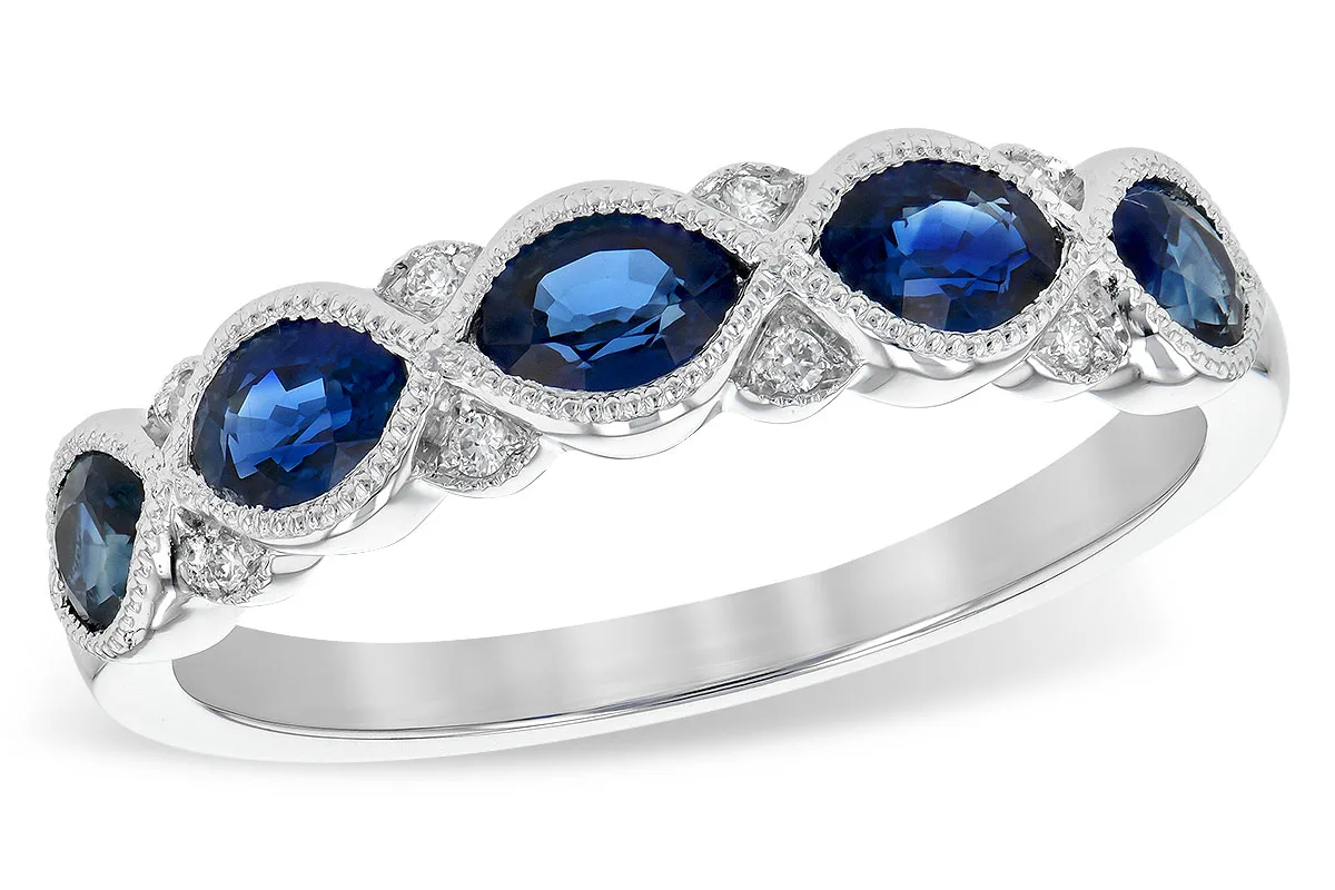 Sapphire Wedding Band in white gold