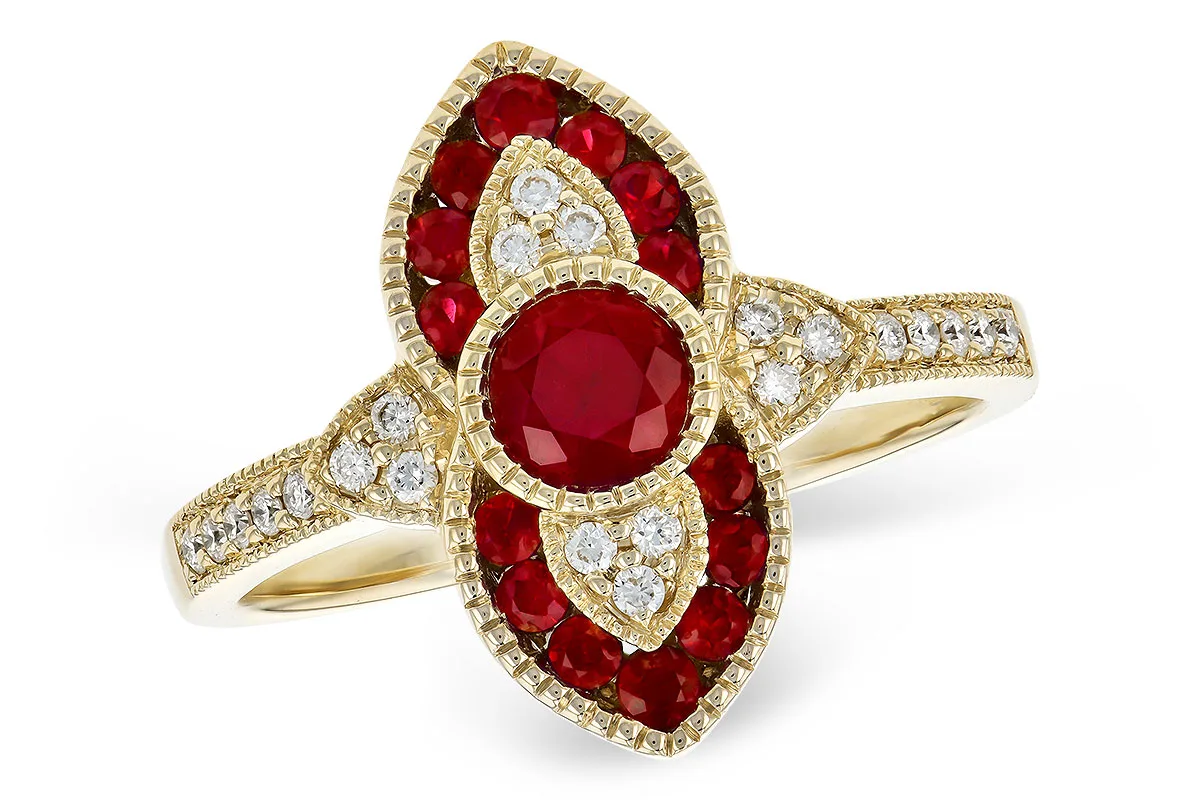 Ruby Ring in yellow gold