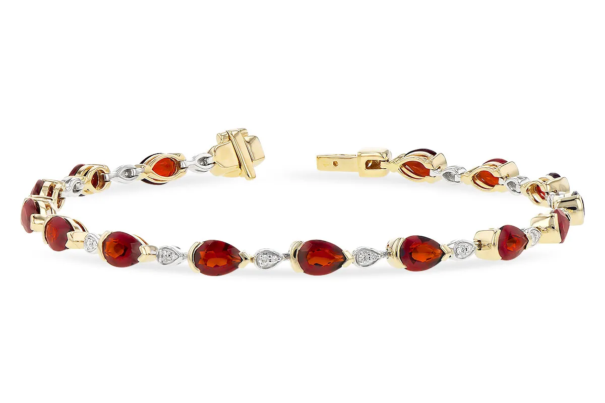 Garnet Bracelet in yellow & white