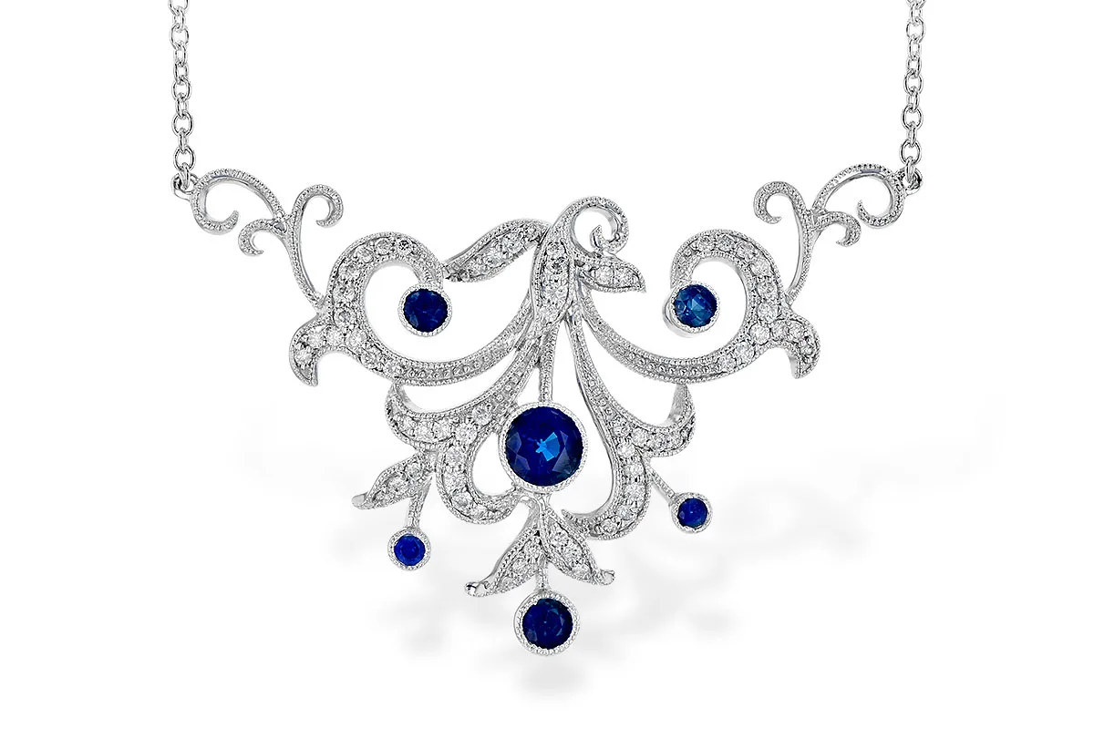 Sapphire Necklace in white gold