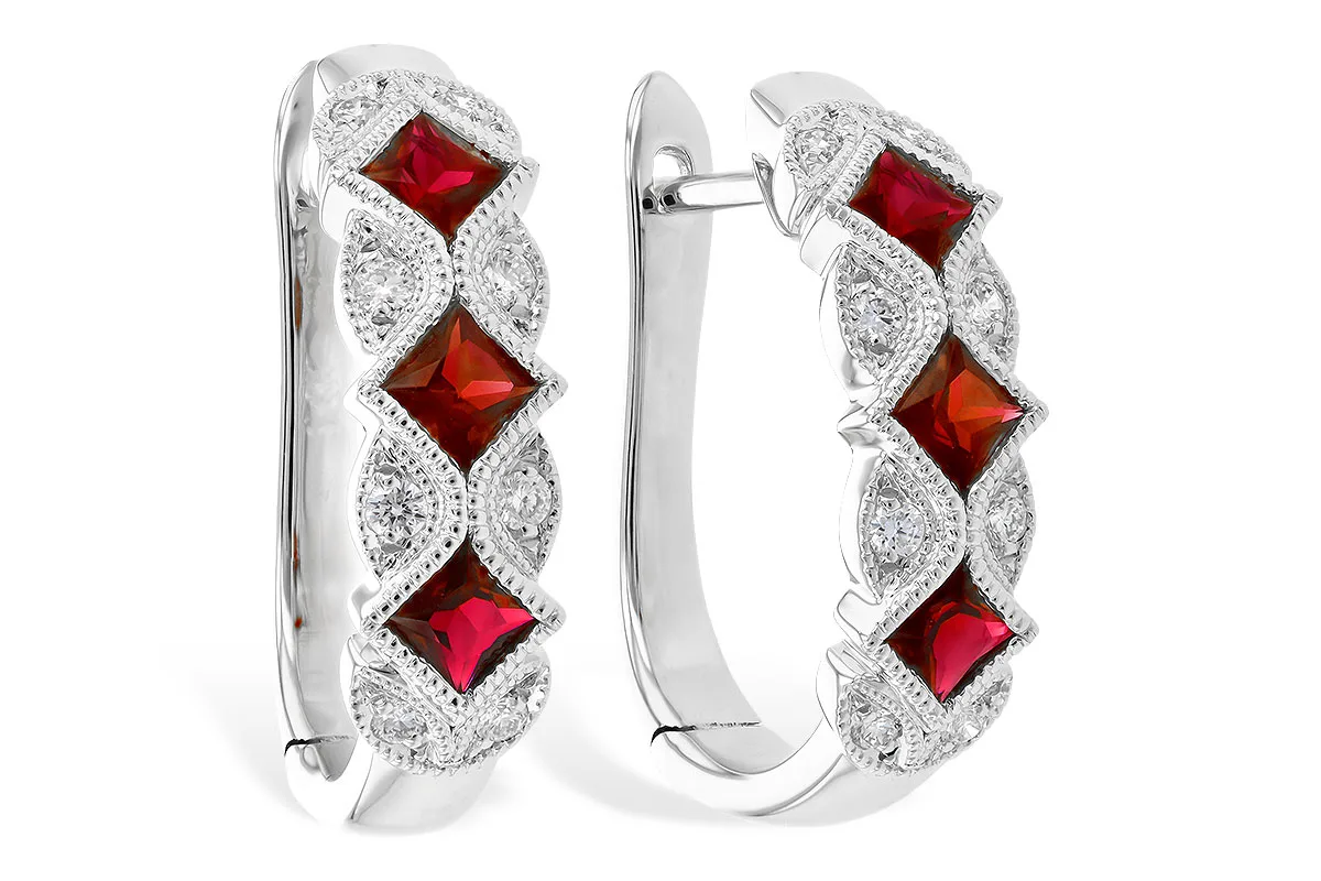 Ruby Earrings in white gold