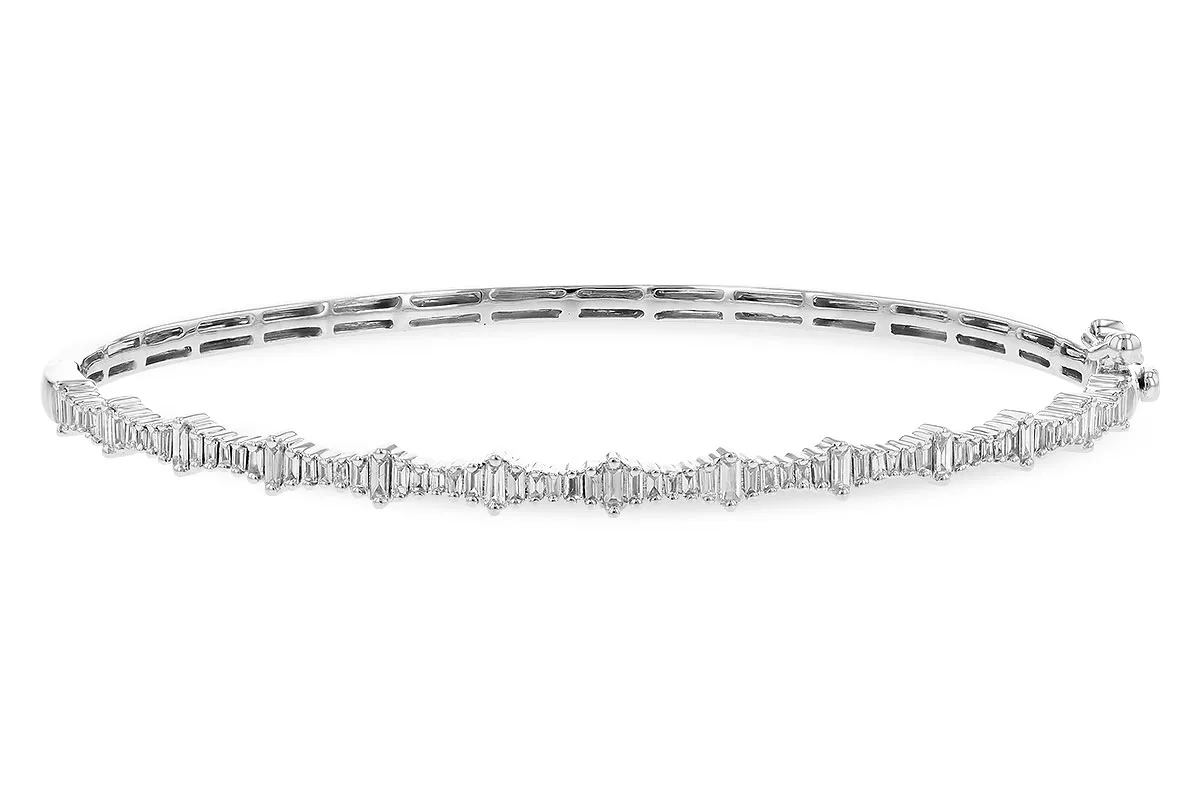 Baguette Diamond Bangle in white gold