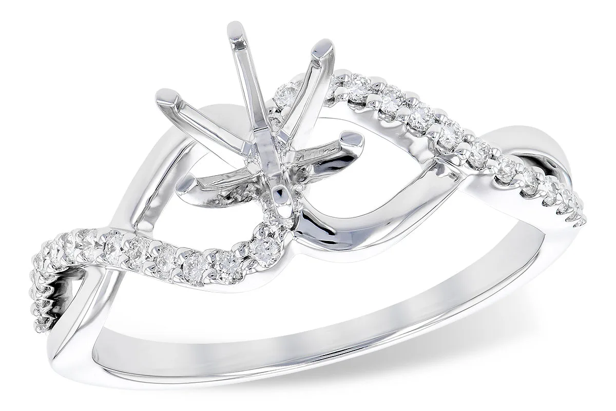 Diamond Semi-Mount Engagement Ring in white gold