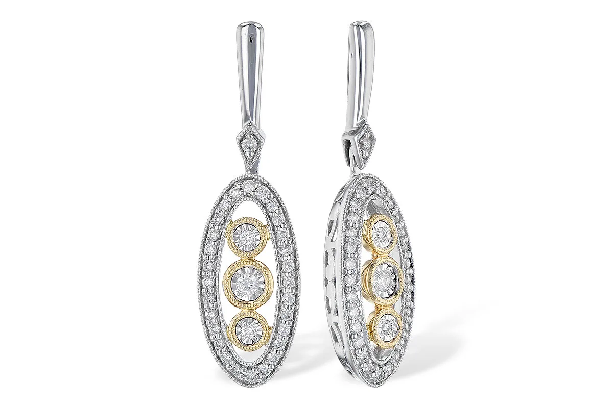 Diamond Earrings in two-tone