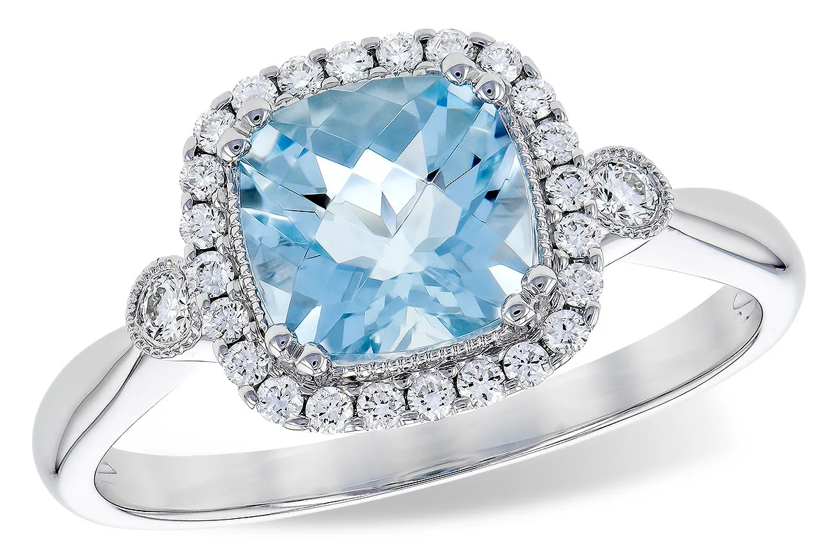 Aquamarine Ring in white gold