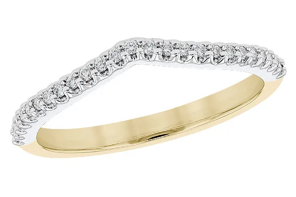 Diamond Wedding Band in yellow & white