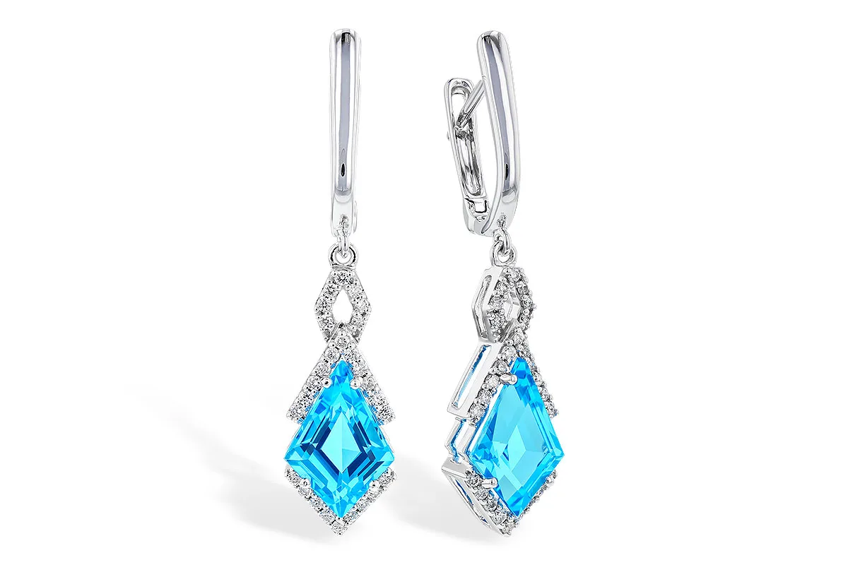 Blue Topaz Earrings in white gold