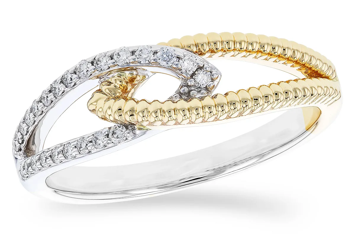 Diamond Ring in yellow & white