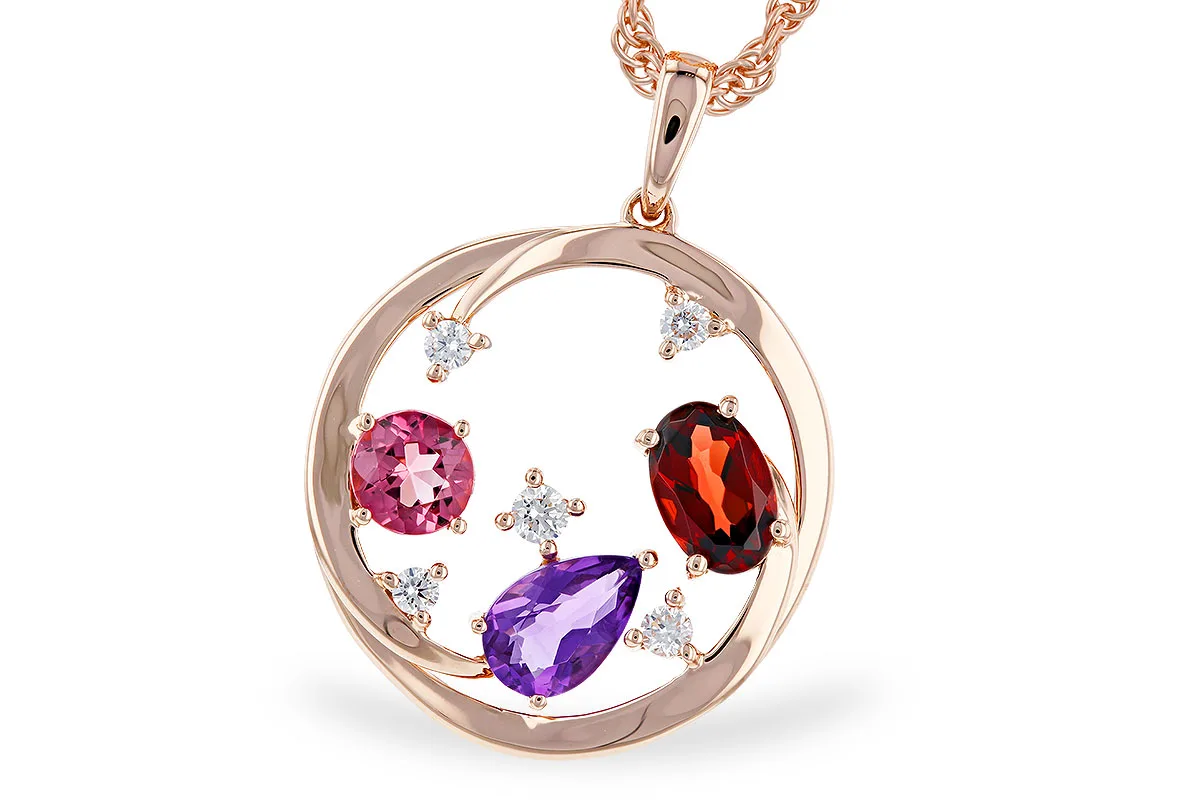 Semi-Precious Stone Necklace in rose gold