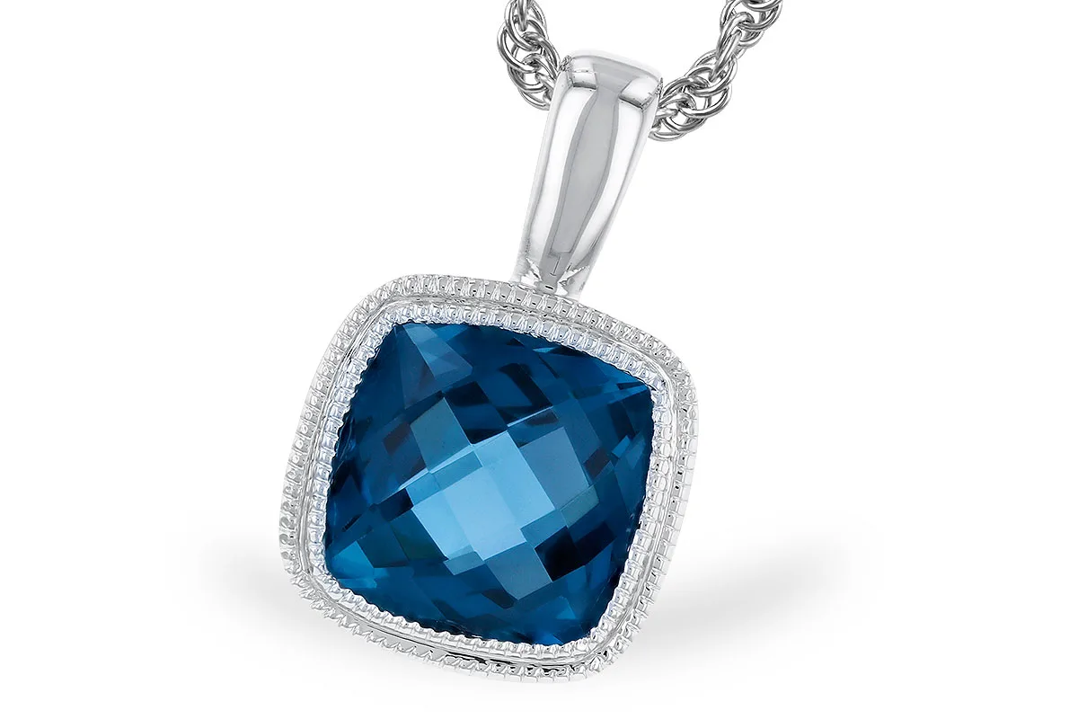 London Blue Topaz Necklace in white gold