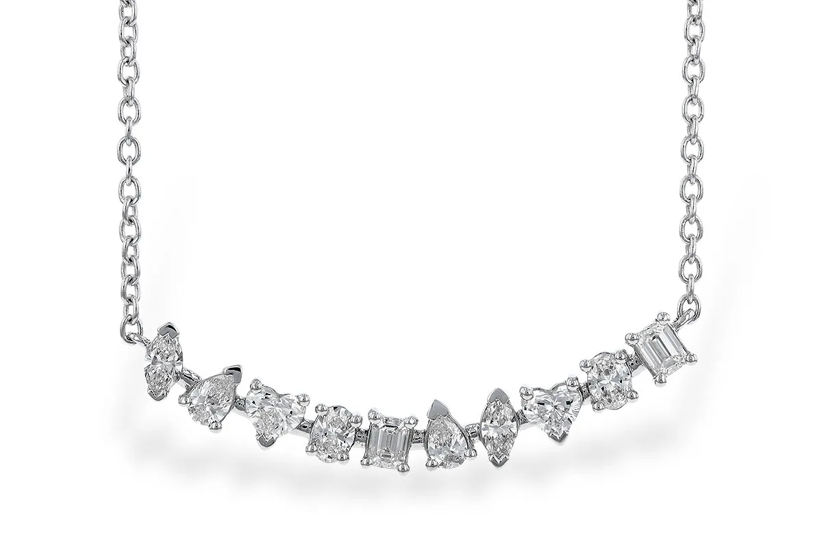 Fancy-Cut Diamond Necklace in white gold