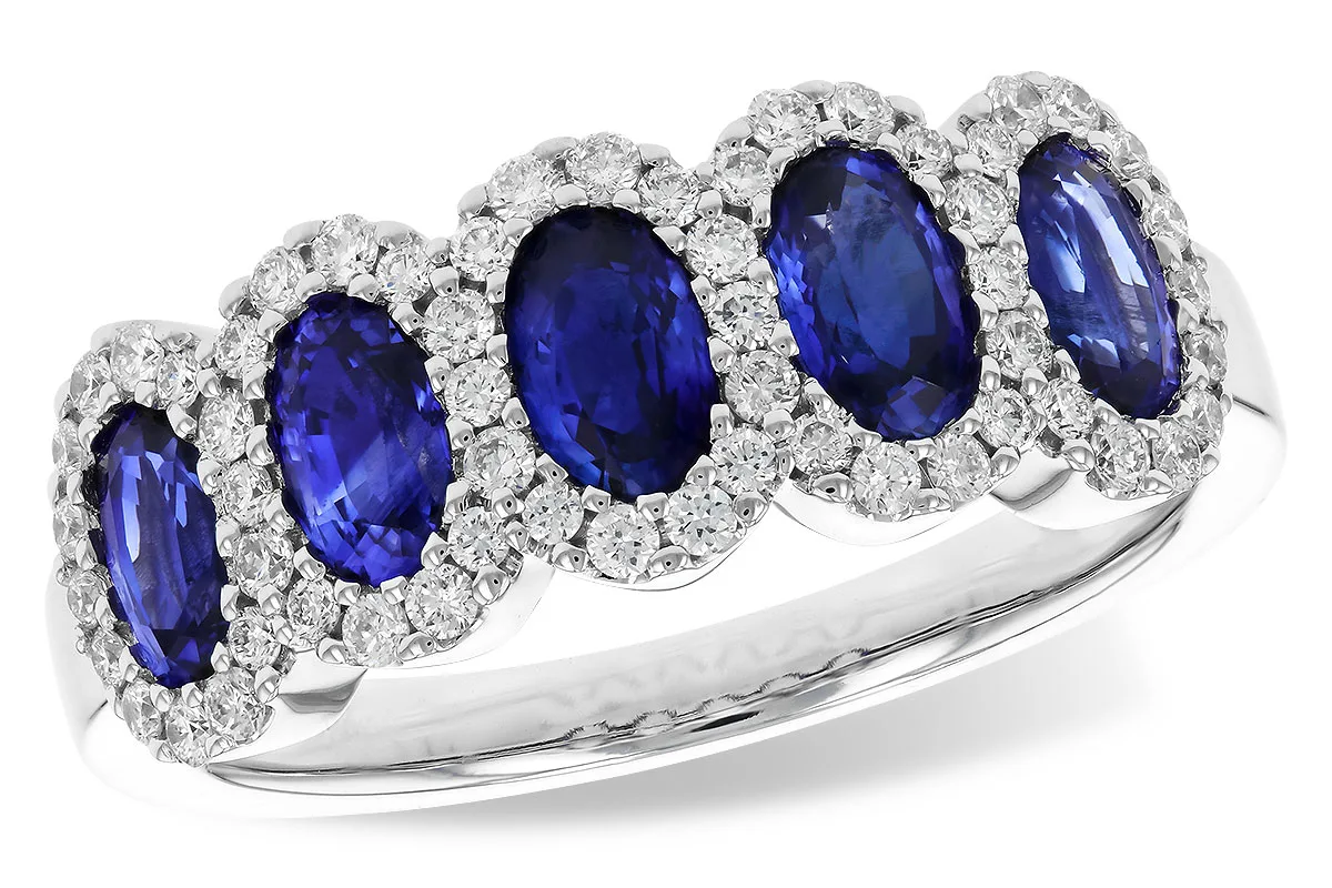 Sapphire Wedding Band in white gold