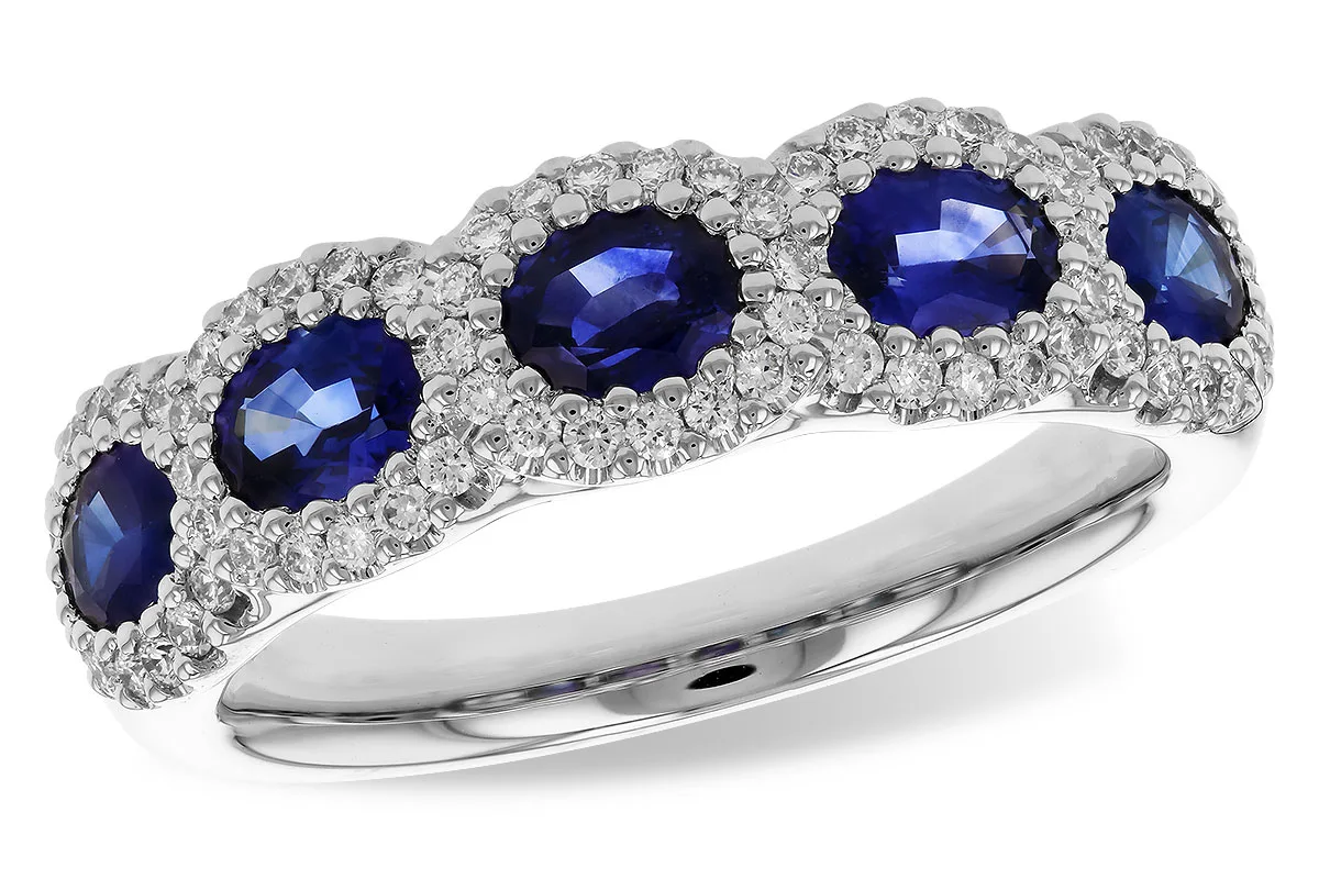 Sapphire Wedding Band in white gold
