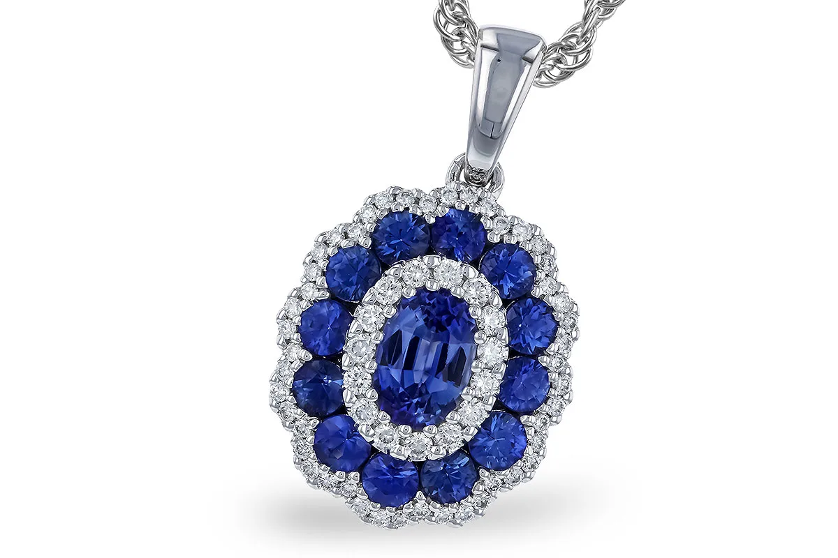 Sapphire Necklace in white gold