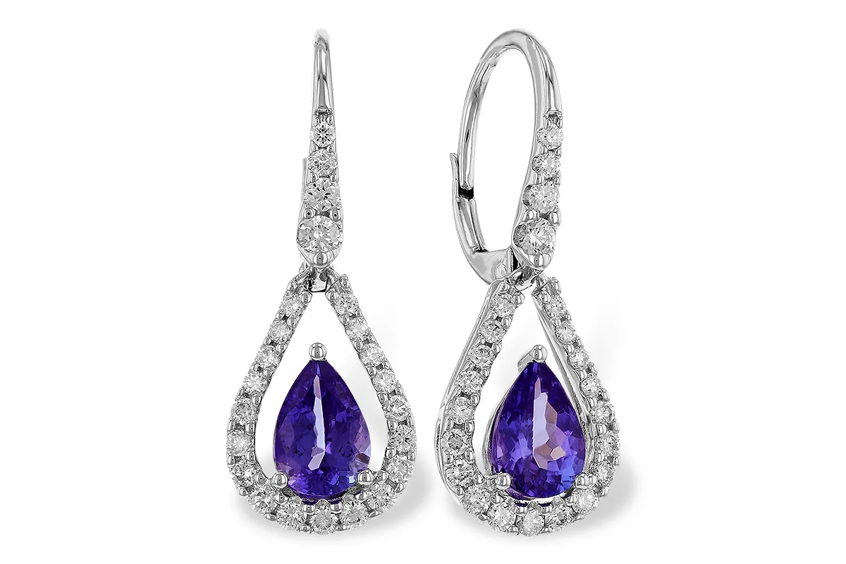 Tanzanite Earrings in white gold