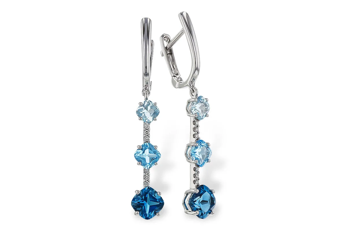 Blue Topaz Earrings in white gold