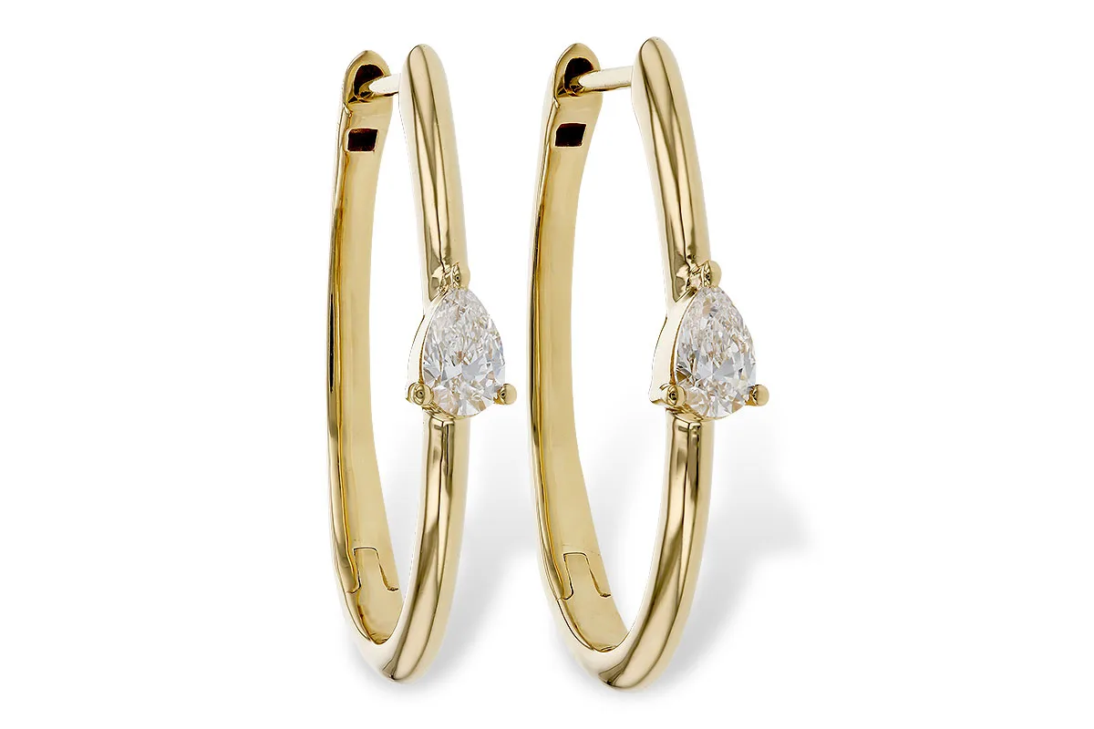 Pear Diamond Earrings in yellow gold