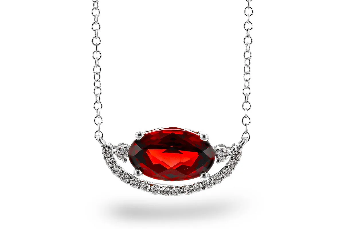 Garnet Necklace in white gold