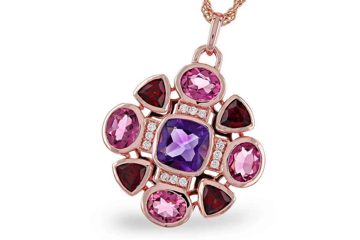 Semi-Precious Stone Necklace in rose gold