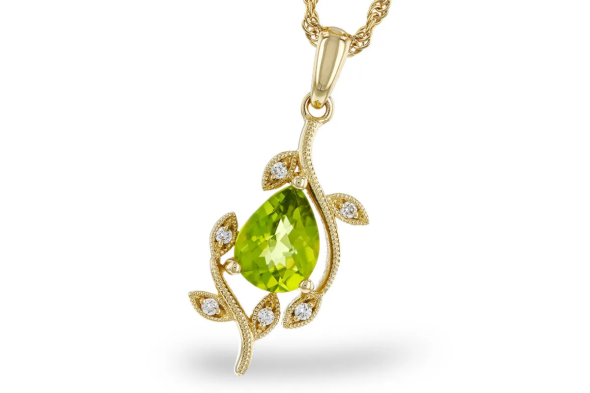 Peridot Necklace in yellow gold