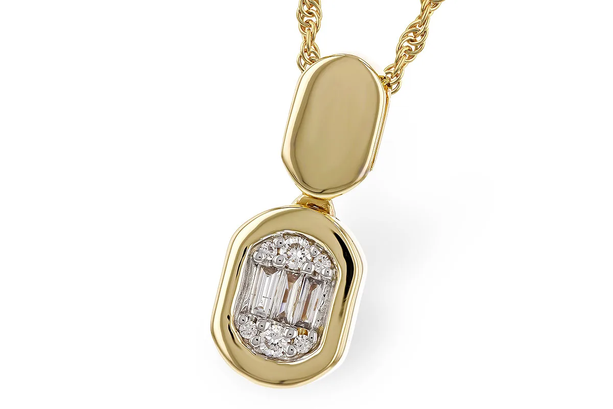 Baguette Diamond Necklace in yellow gold