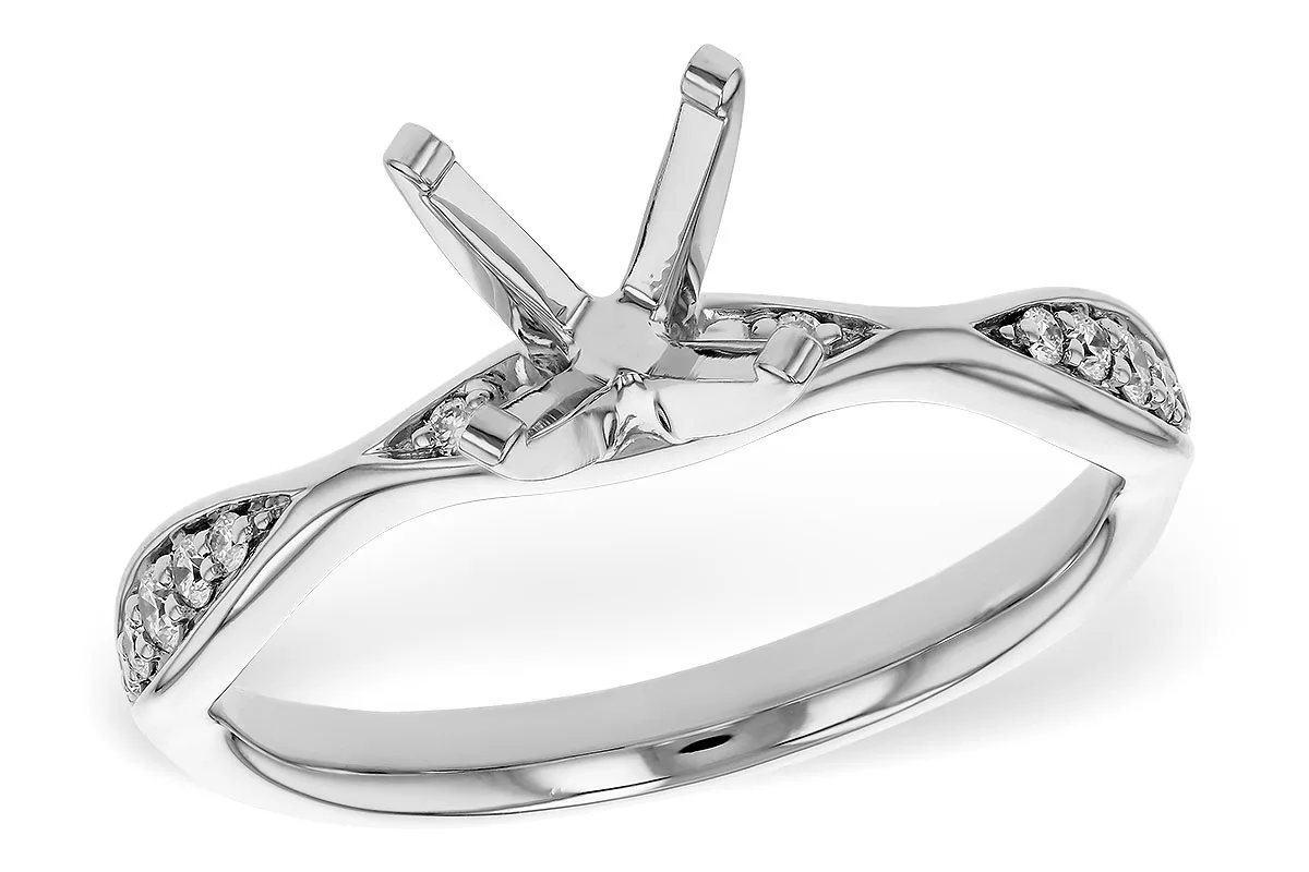 Diamond Semi-Mount Engagement Ring in white gold