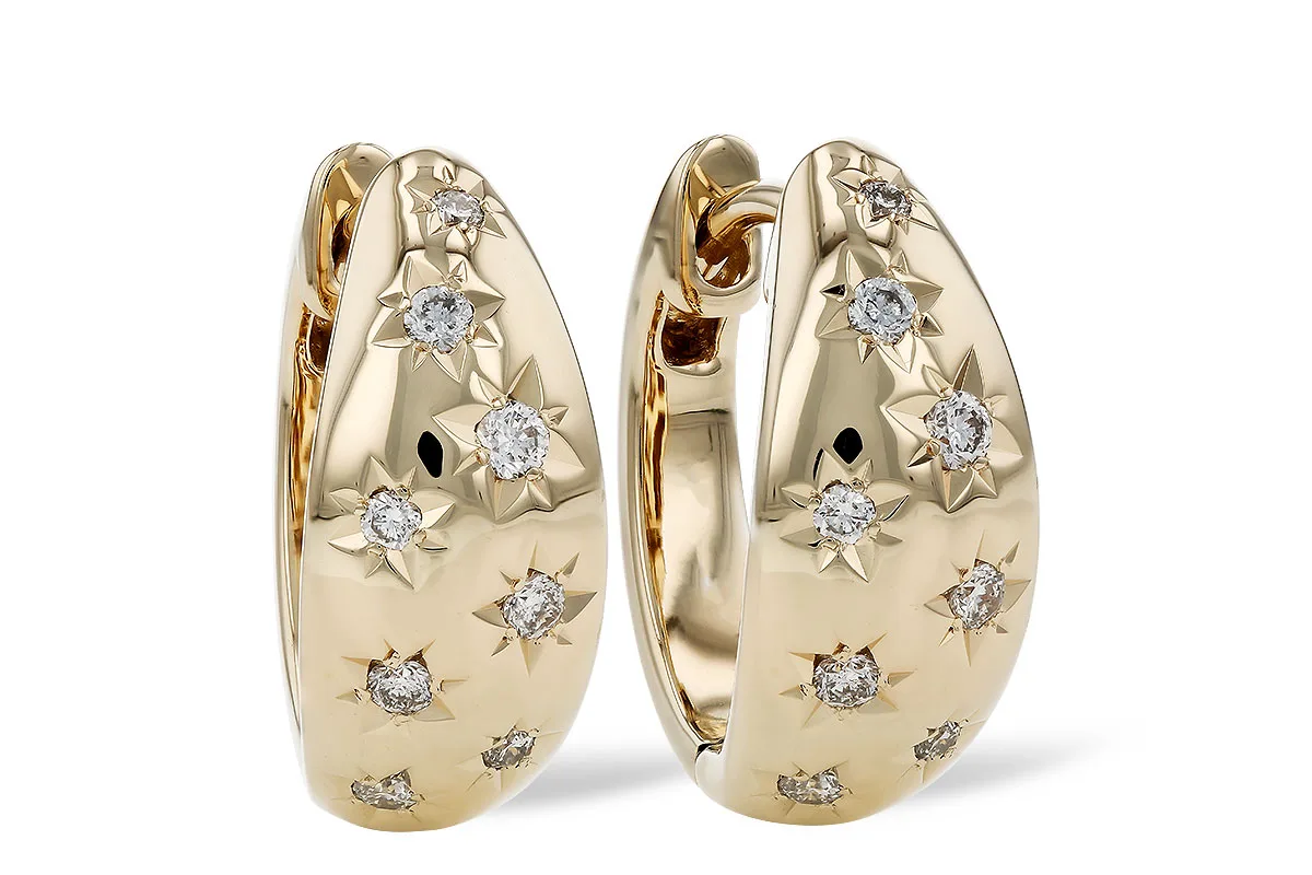 Diamond Earrings in yellow gold