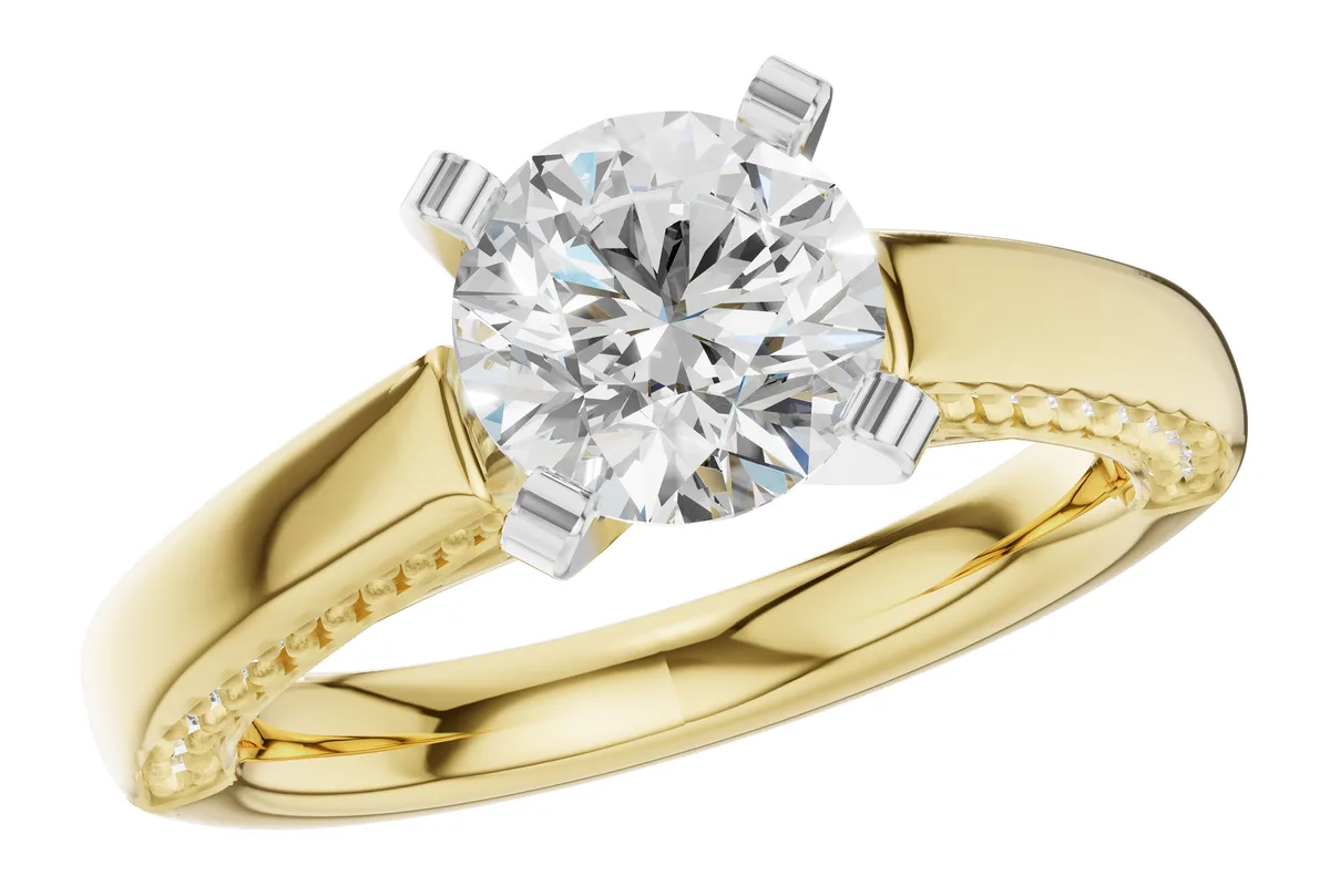 Diamond Semi-Mount Engagement Ring in yellow gold